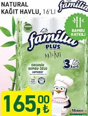 FAMİLİA NATURAL KAĞIT HAVLU 16'LI
